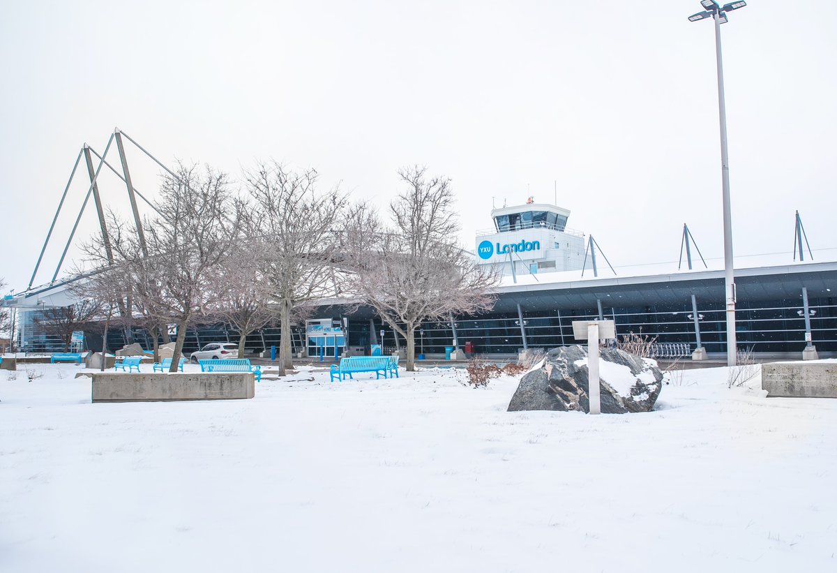 Covered in snow again! There's still time to escape the cold with last minute vacation packages and flights direct to sunshine in April! flyyxu.ca/routemap #flyyxu #winter #terminal #airport #flights #ldnont @SunwingVacay @airtransat @flairairlines