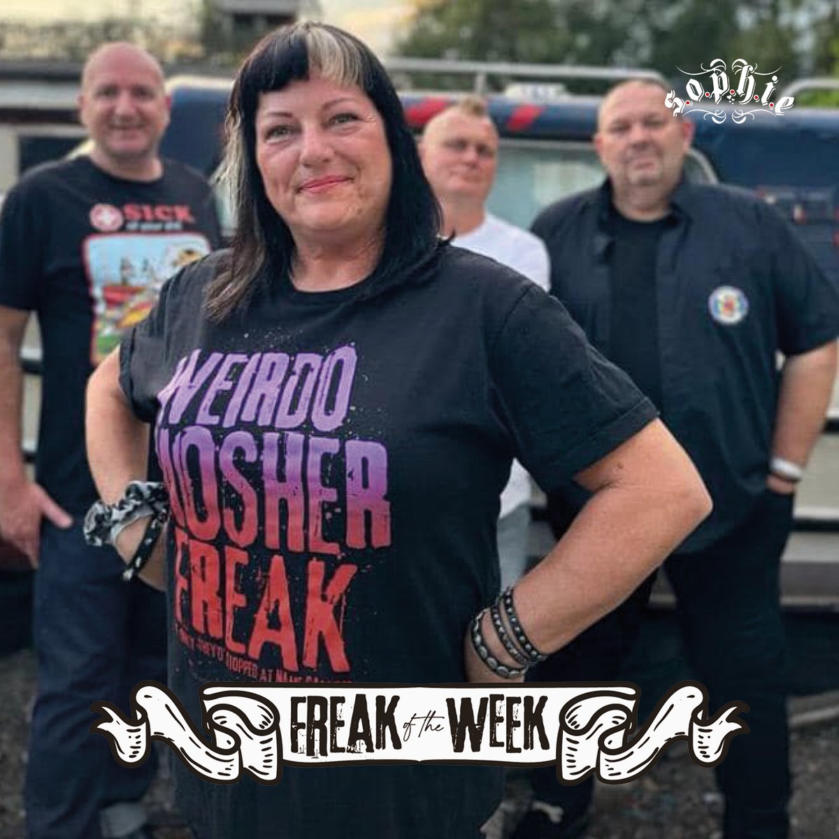 This week's Freak of the Week is Gail! 😍 Wearing last year's awesome gradient tee - thanks for the support Gail 🖤 #wearesophie