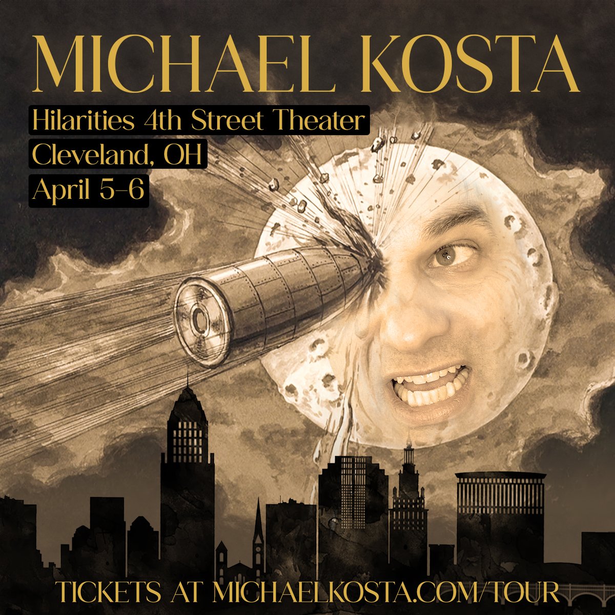 The solar eclipse won’t outshine the man on the moon. I’m heading to Cleveland, OH April 5-6! @Hilarities #MichaelKosta #Standup #Cleveland #SolarEclipse ci.ovationtix.com/36259/producti…