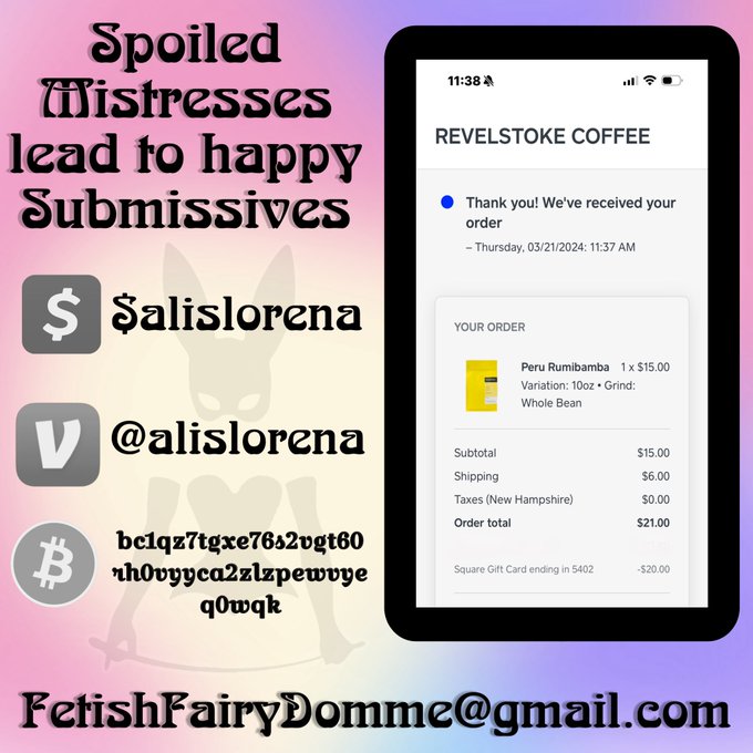 Love when you worship me so much you want only the best for your Mistress! Top notch coffee for me! Gracias<a href="/tag/femdom"class="tags"><span>#femdom</span></a><a href="/tag/spoiled"class="tags"><span>#spoiled</span></a><a href="/tag/findom"class="tags"><span>#findom</span></a>