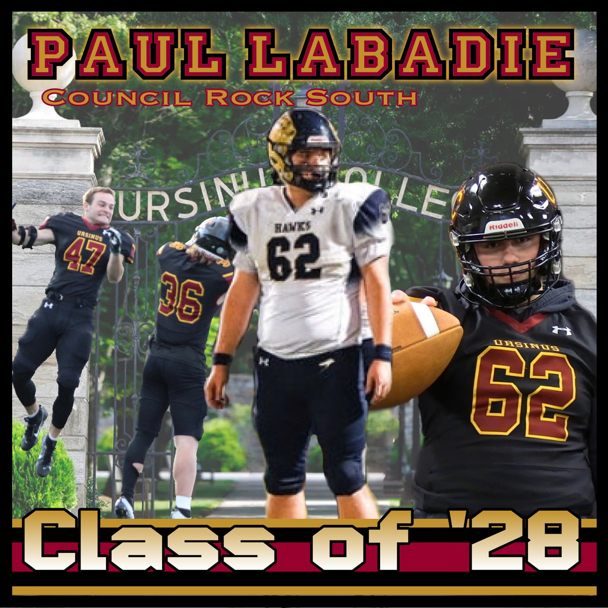 Welcome Paul LaBadie of @CRSFootball to the Ursinus Football Class of 2028! #WelcomeToTheBearsDen #UCFB131 hudl.com/athlete/o/1738…