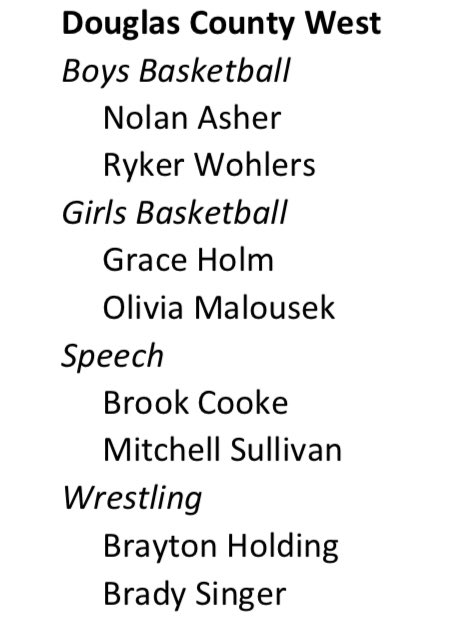 Congratulations to the 2023-2024 Winter @NebChiro Academic All-State Award recipients for DC West!

#dcwestpride #StudentAthletes