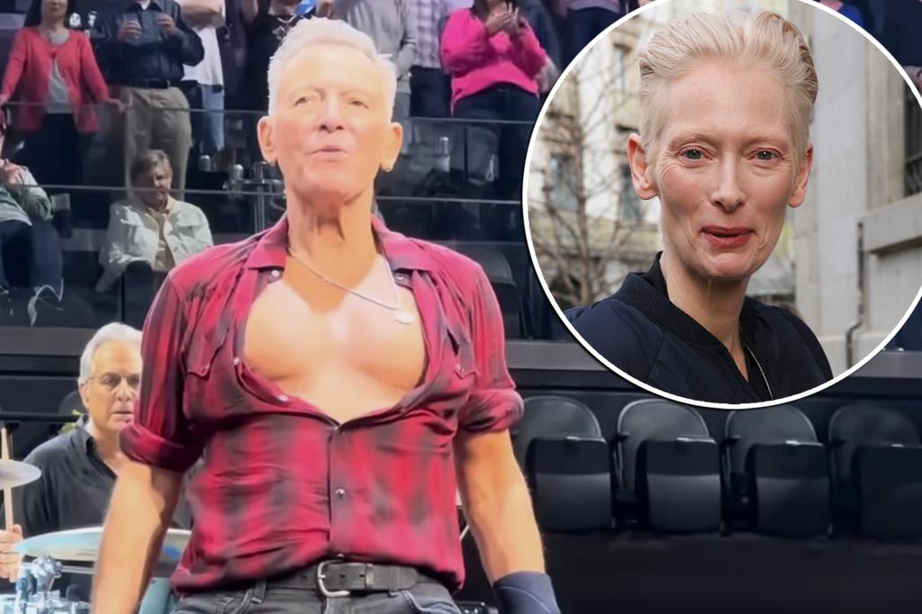 nypost's tweet image. Bruce Springsteen returns to stage looking unrecognizable — and a little bit like Tilda Swinton trib.al/9eaq7oq