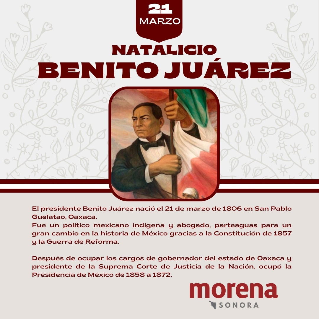 El legado de Benito Juárez sigue siendo significativo en México y más allá, siendo considerado como uno de los líderes más importantes en la historia del país y un símbolo de la lucha por la justicia y la democracia. Su natalicio se conmemora cada año en México.