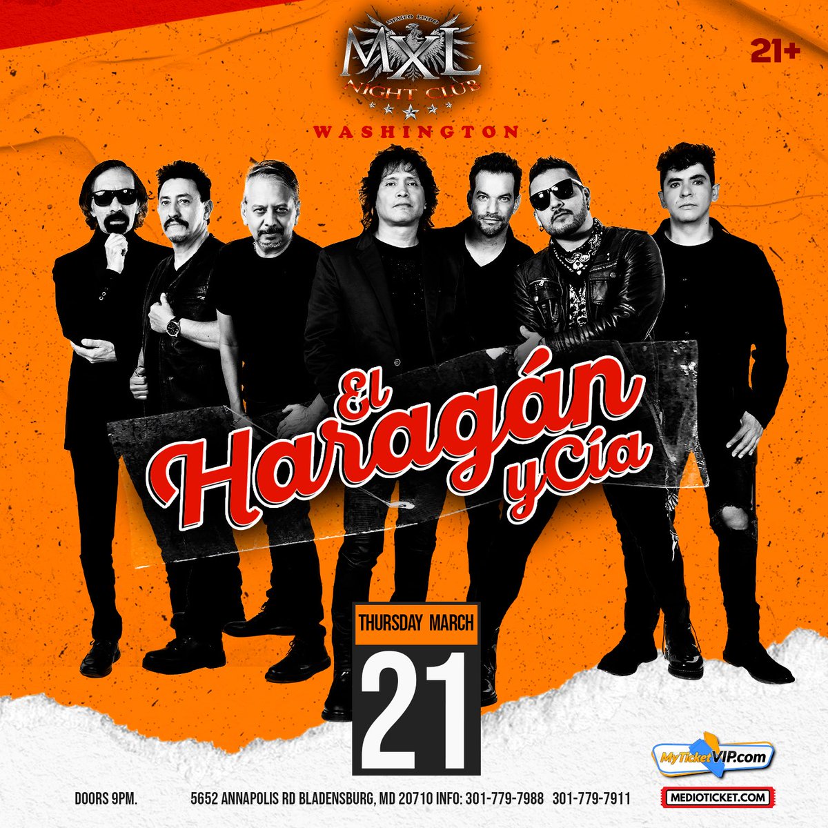 TONIGHT rock in Washington! We’ll see at Mexico Lindo de Maryland MXL Night Club!¡HOY única fecha! Ahí nos vemos 🎫TIX 👉🏽 ticketon.com/event/el-harag… 🌵👇🏽
