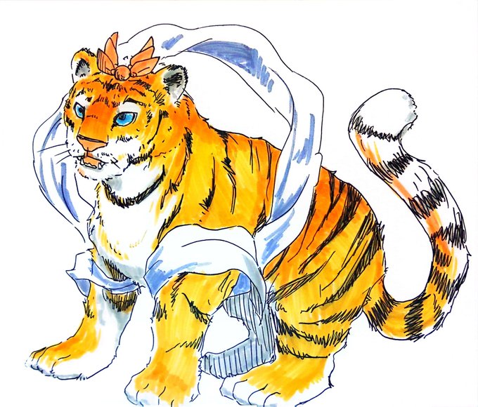 「simple background tiger」 illustration images(Latest)