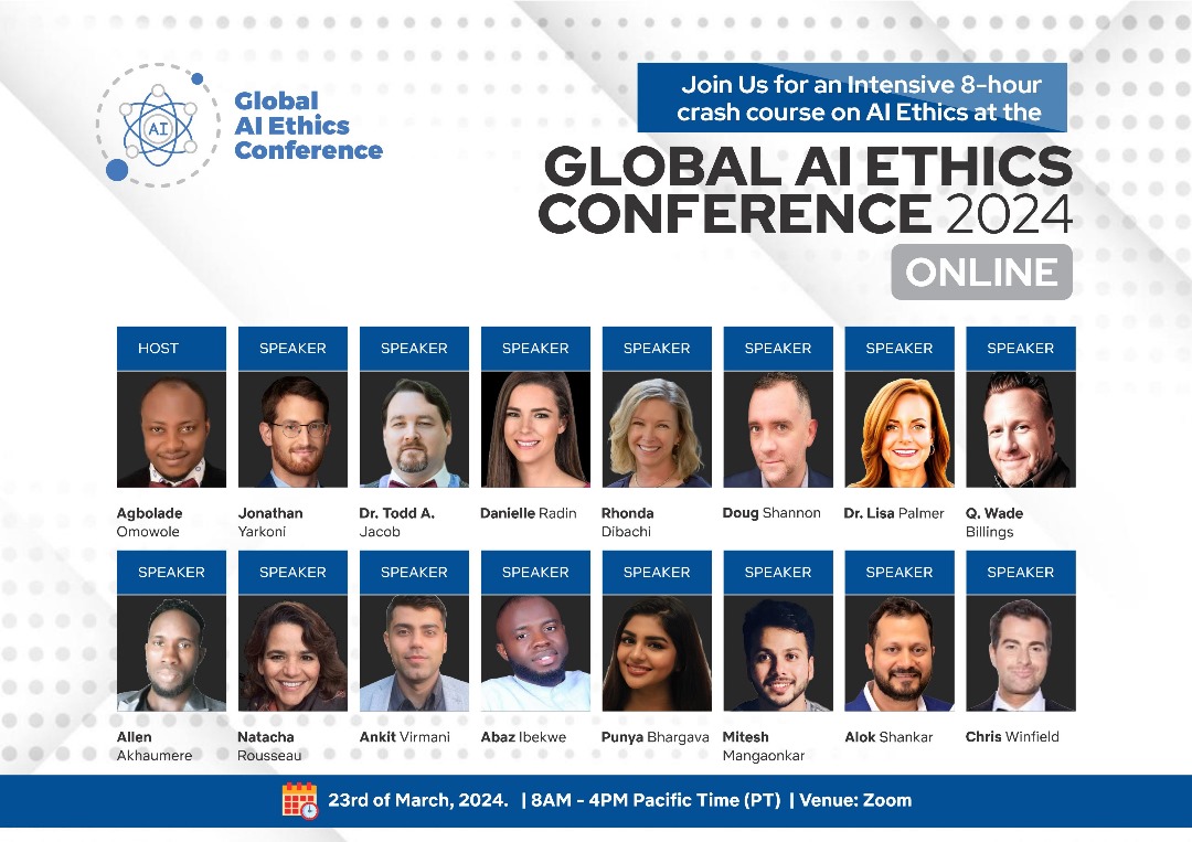global_ai_ethic's tweet photo. We are giving away 10 free tickets. 
Learn AI from experts from Google, AirBnB and Oracle.

Date:  March 23, 2024
Venue: Zoom
Time: 8:00 am — 4:00 pm PT

To register, visit https://t.co/98WC4sg6rO to buy your ticket. 

Get your free ticket at: https://t.co/31B9lWoJ8o https://t.co/TWmwDlBoQX