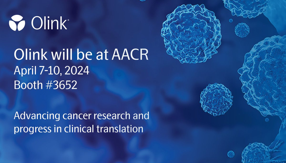 #AACR24 is less than a month away! ​

Join @olinkproteomics to discover our solutions to support biomarker discovery, early detection and disease monitoring for your cancer research. Until then, learn about our products here: bit.ly/3TmovrU

#AACR24 #oncology #biomarkers