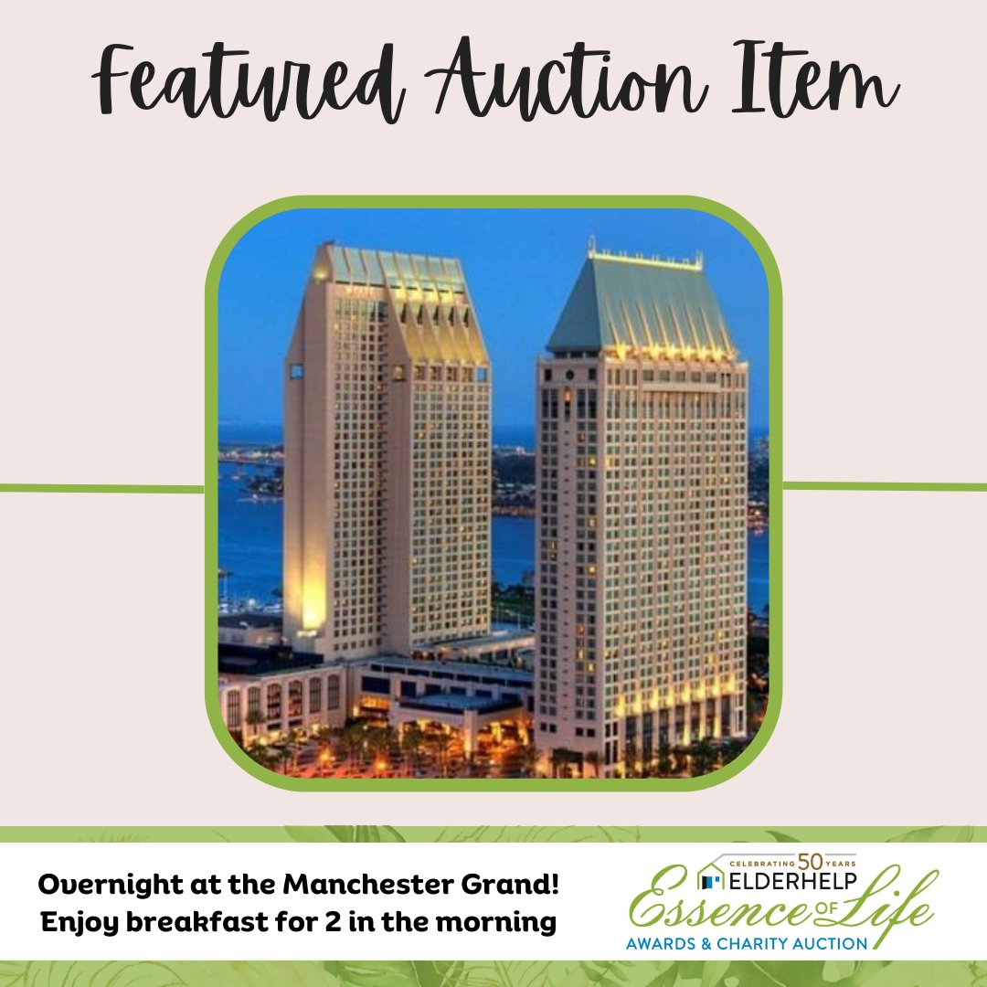 WE ARE LIVE! Check out great deals and support San Diego seniors at this year's Essence of Life charity auction: bit.ly/EOL24 @GrandHyattSD #essenceoflife2024 #eldercare #elderhelp