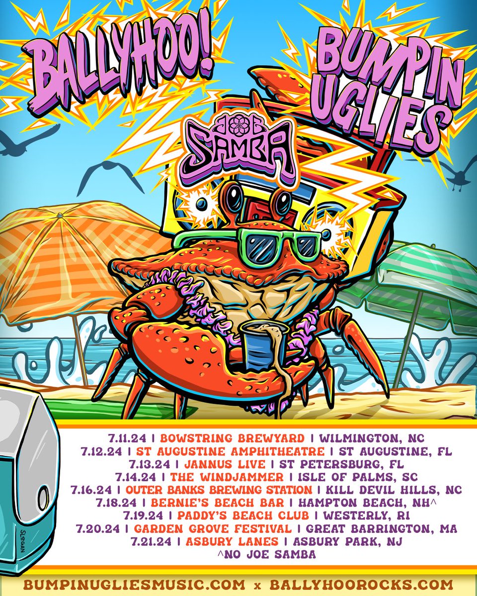 🌴 Get ready for a Sleeveless Summer! We’re hitting the road with our friends @bumpinugliesmusic x @joesambamusic in July ‼️ 🎟️ Get your tix to the rager now at ballyhoorocks.com