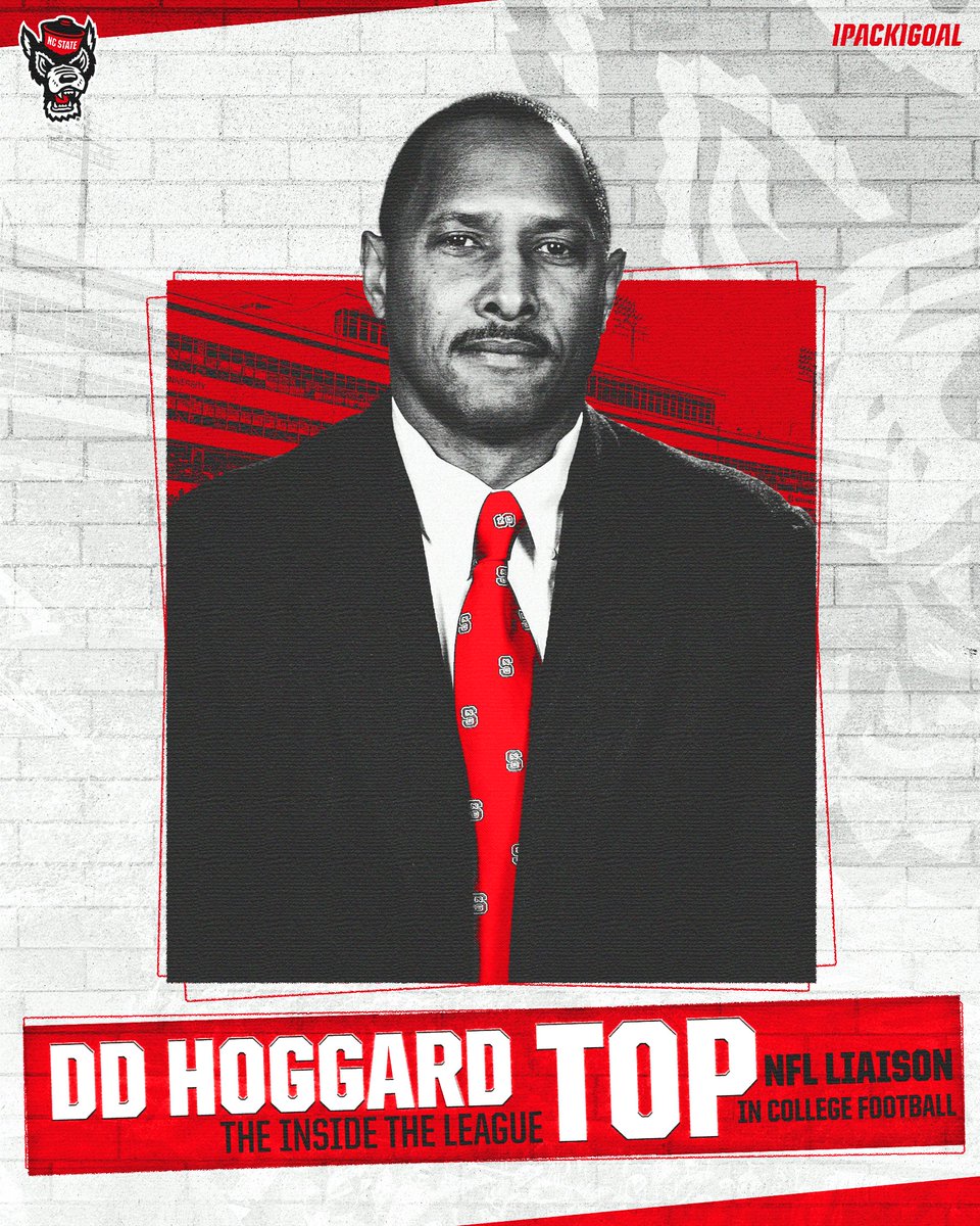 Our own DD Hoggard has been voted the top NFL Liaison in college football by @InsideTheLeague! Congratulations, DD! #GoPack #1Pack1Goal