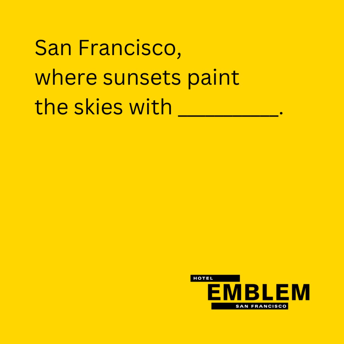 HotelEmblem's tweet photo. We know you have a way with words. Let 'em loose on your keyboard this #WorldPoetryDay.

The most creative answer will win a one-night stay + $50 credit! ✍️

To enter the contest head to our Instagram page: https://t.co/NMAmZ5pJJd https://t.co/riNWNdviOQ