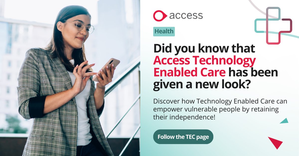 AccessHealthLG's tweet photo. Did you know that @AccessHSC_TEC has been give a new look?
#AccessTEC is focused on providing intelligent and integrated #care to prevent more critical events from happening and allowing individuals to live safer and #independent for longer.
#TEC #AccessHSC #Health #Healthcare https://t.co/bZySjDmwIL