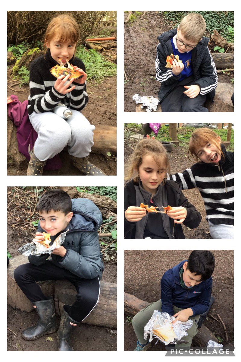 Badgers have impressed me with their fire knowledge and skills today. They worked together to light the fire which we used to make pizza pockets. @NatForestCo @WoodlandTrust @Muddyfaces #jtmatwellbeing #elsawellbeing @JohnTaylorMAT