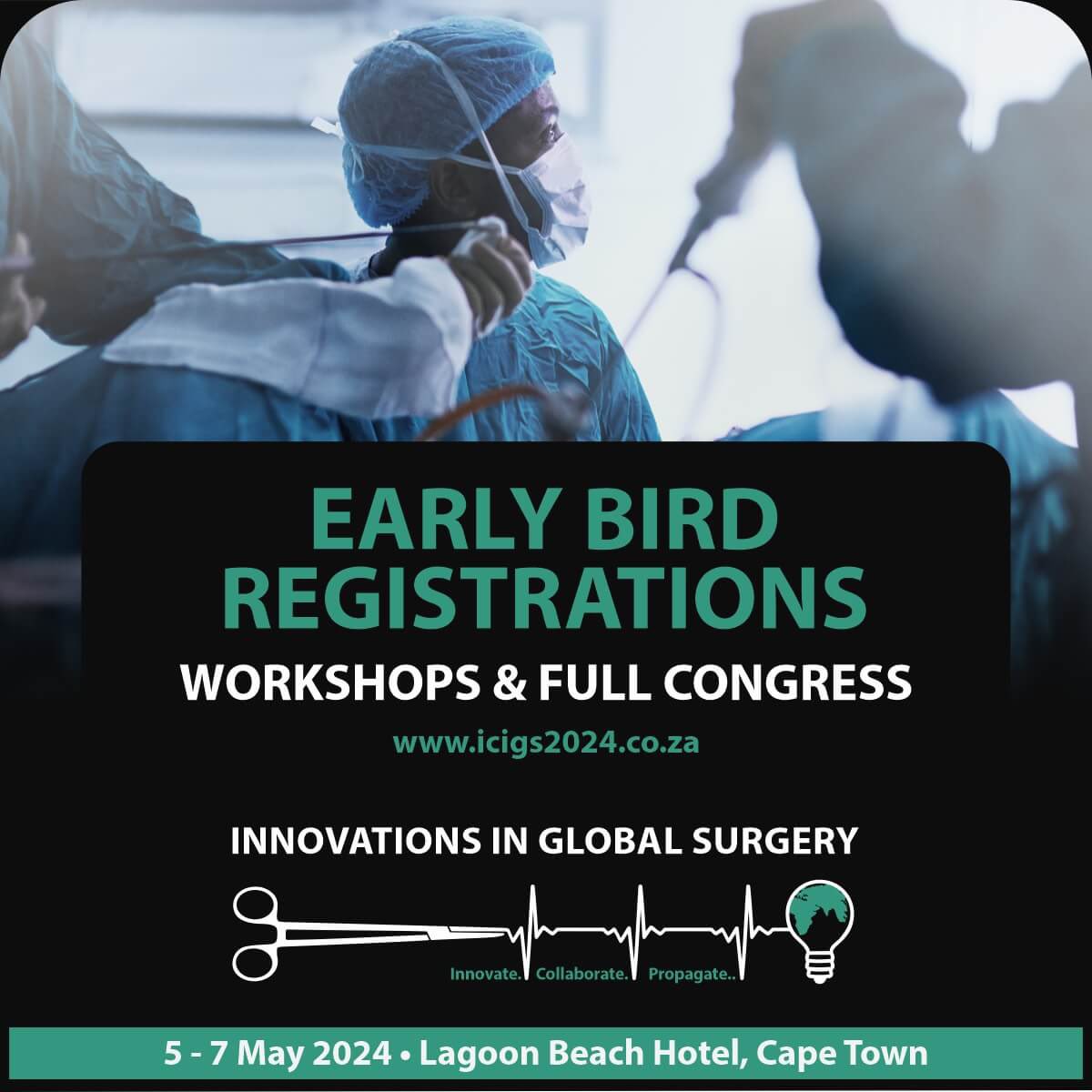 We will be hosting the 3rd International Congress in Innovations for Global Surgery at UCT icigs2024.co.za