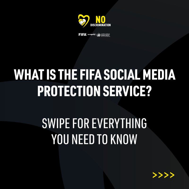 FIFAcom's tweet photo. Over the last 18 months, FIFA has helped to protect players, teams and officials from racial hate and other forms of online abuse as part of our #NoDiscrimination campaign. 

On International Day for the Elimination of Racial Discrimination, find out more: