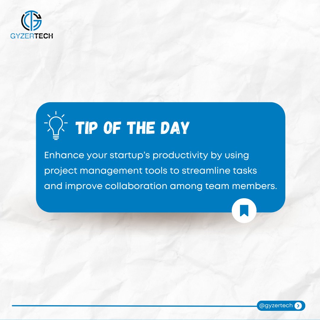 💡 Tip of the day!

#ProductivityTips #StartupSuccess #ProjectManagement #TeamCollaboration #EfficiencyBoost #BusinessTools #StartupLife