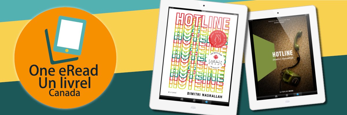 One eRead Canada is happening now!  From Apr 1-30, Hotline by Dimitri Nasrallah is available in digital formats with no waitlists. Download a copy from burnaby.overdrive.com & start reading! Join us Wed, April 24 at McGill for a discussion of the book bit.ly/4cExOfR