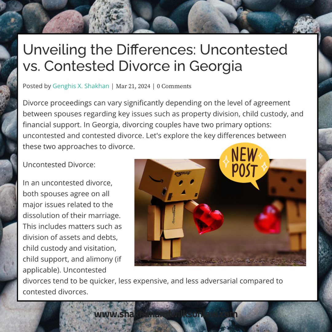 Our newest #blog discusses the #prosandcons of contested and #uncontesteddivorce  Visit our #website for the full #article

We handle:
✅ #divorce 
✅ #childcustody 
✅ #familylaw 
✅ #legitimation #mensrights and #fathersrights
✅ We also handle #juveniledelinquency