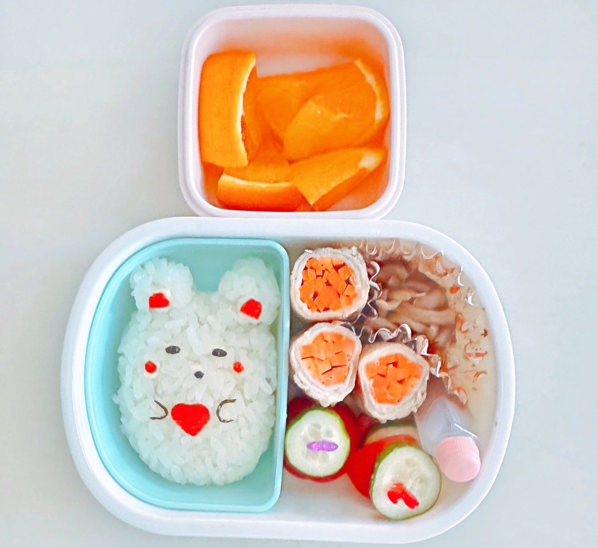 huntress_ika's tweet image. 今日は年少さん最後のお弁当でした♡
一年間冷凍食品使わなかった自分に拍手🥰❤️
#すみっコぐらし弁当