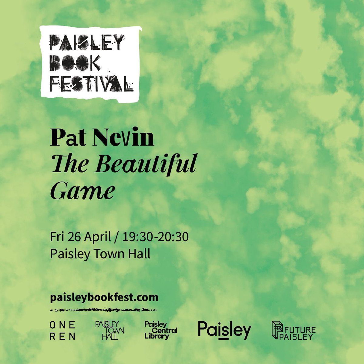 I might be in Amsterdam for the Scotland game tomorrow and looking forward to it, but also looking forward to an upcoming night in Paisley for their book Festival. Put it in your diary if you might be nearby and fancy it.