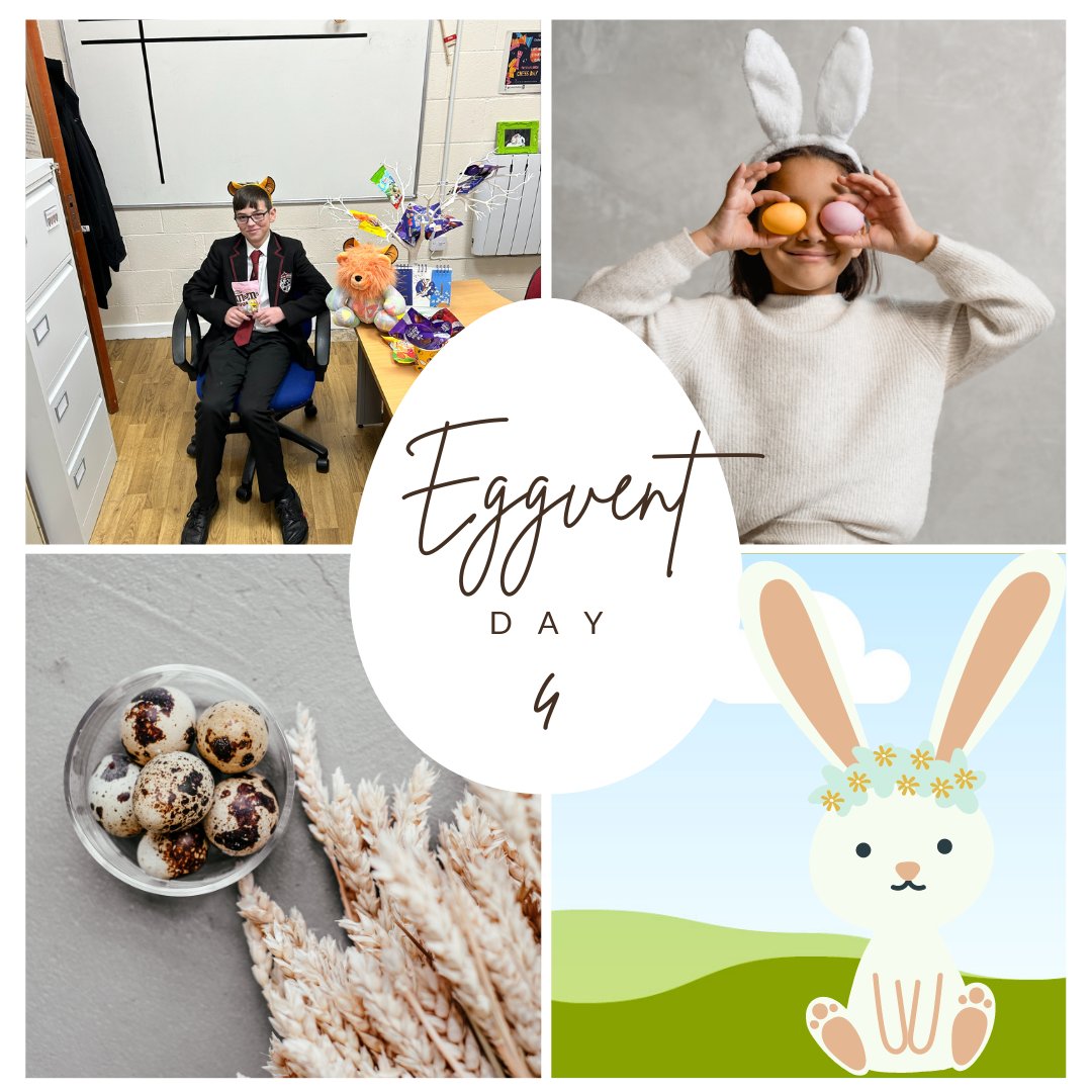 Day 4 of EGGVent at Harper Green School and the incredible Year 8 student Lucas Carroll has won the coveted chocolate prize! #Beinontimeandbegood #makingtheprideproud 🦁🐰🍫