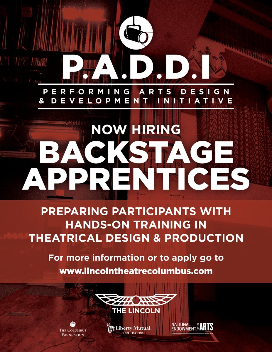 Imagine a place where your passion for the performing arts isn’t just celebrated, but is the foundation of your future.

Welcome to P.A.D.D.I, the Performing Arts Design and Development Initiative.

Accepting applications now: lincolntheatrecolumbus.com/programs/perfo…
