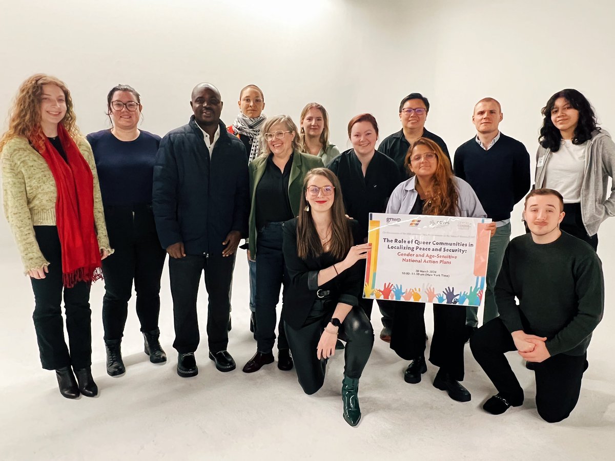 Yesterday on the sidelines of #CSW68 we held an event on the Role of Queer Communities in Localizing Peace & Security: Gender and Age-Sensitive National Action Plans!🌈🕊️ @Canada_YPS was able to highlight the unique roll #YPS plays in localizing peace & security🤝 #Youth4Peace