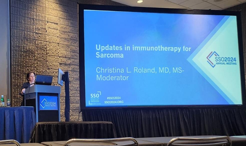 MD Anderson Cancer Center (@mdandersonnews) on Twitter photo Our Dr. Christina Roland shares updates on immunotherapy for sarcoma at #SSO2024. <a href="/CrisyRoland/">Christina Roland, MD, MS</a> <a href="/SocSurgOnc/">Society of Surgical Oncology</a> #EndCancer Our Dr. Christina Roland shares updates on immunotherapy for sarcoma at #SSO2024. <a href="/CrisyRoland/">Christina Roland, MD, MS</a> <a href="/SocSurgOnc/">Society of Surgical Oncology</a> #EndCancer
