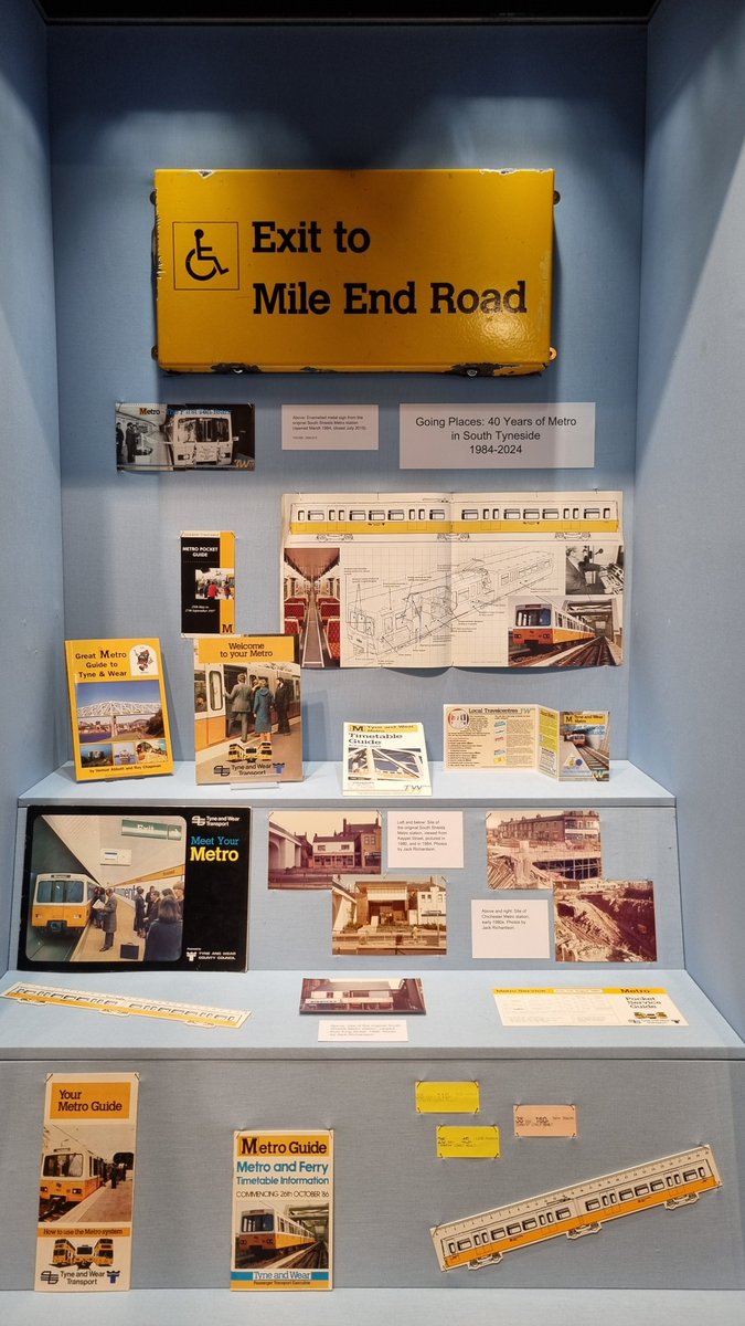 We have a new display🎉We're celebrating 40 years of @My_Metro in South Tyneside. Going Places: 40 Years of Metro in South Tyneside, showcases vintage Metro memorabilia and photographs from the museum's collection. Can you remember when the Metro expanded into Tyneside?