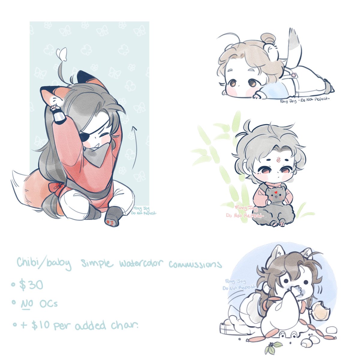 「Small Chibi/baby doodle commissions are 」|FoxyJoy 🦊🌸のイラスト