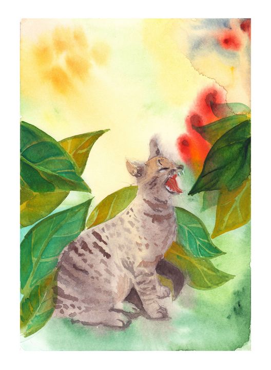 ased_deer's tweet photo. Art of the Day: "Screamy cat". Buy at: https://t.co/rQGMZsNYRL https://t.co/Qt8rk4mx3L