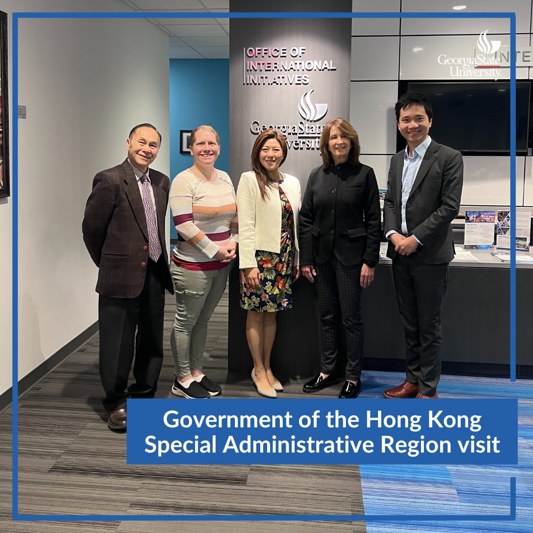 We recently welcomed Maisie Ho, Director, from the Government of the Hong Kong Special Administrative Region, and Henry Yu, Chair, National US Hong Kong Business Association to our office to discuss exchanges and collaborations between Hong Kong universities and Georgia State!