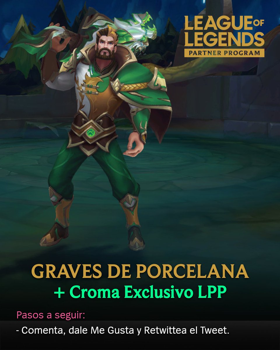 ¡Códigos de Graves de Porcelana! 🏺

Para cualquier región.

• Sigan los pasos que describe la imagen y ¡Mucha suerte a todos!

#LeagueOfLegends #LeaguePartner