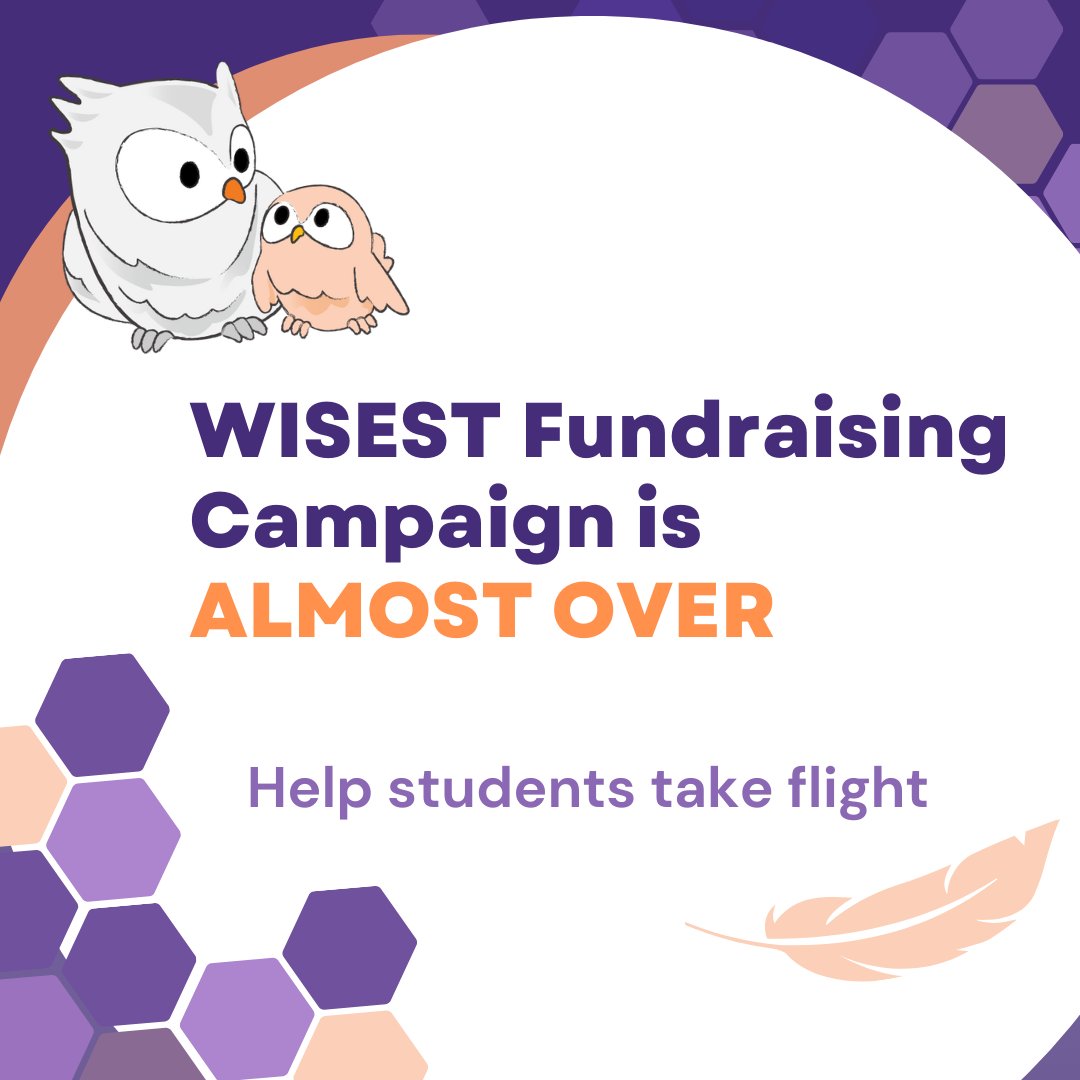 The WISEST crowdfunding campaign is almost over! Make sure to get your donation in by April 22. Donate now: crowdfunding.ualberta.ca/o/university-o… Help students take flight. By supporting WISEST, you give underrepresented students the confidence and skills to pursue their interest in STEM.