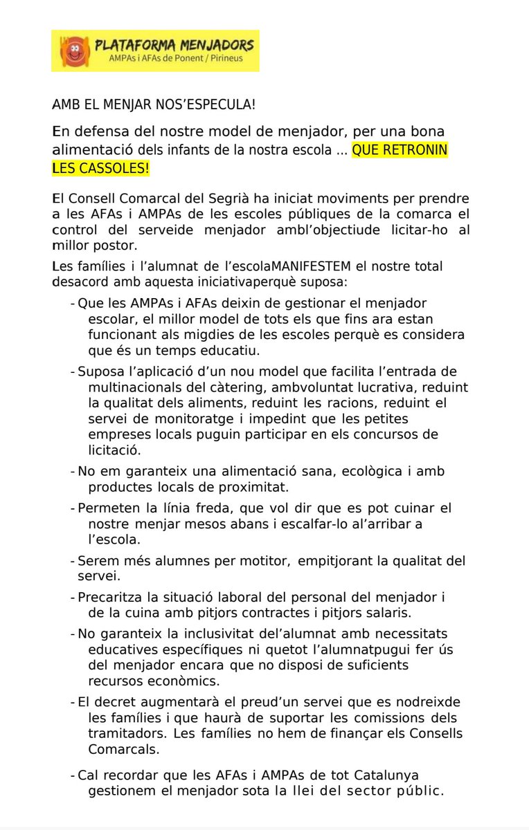 Aquest és el manifest que hem llegit avui!