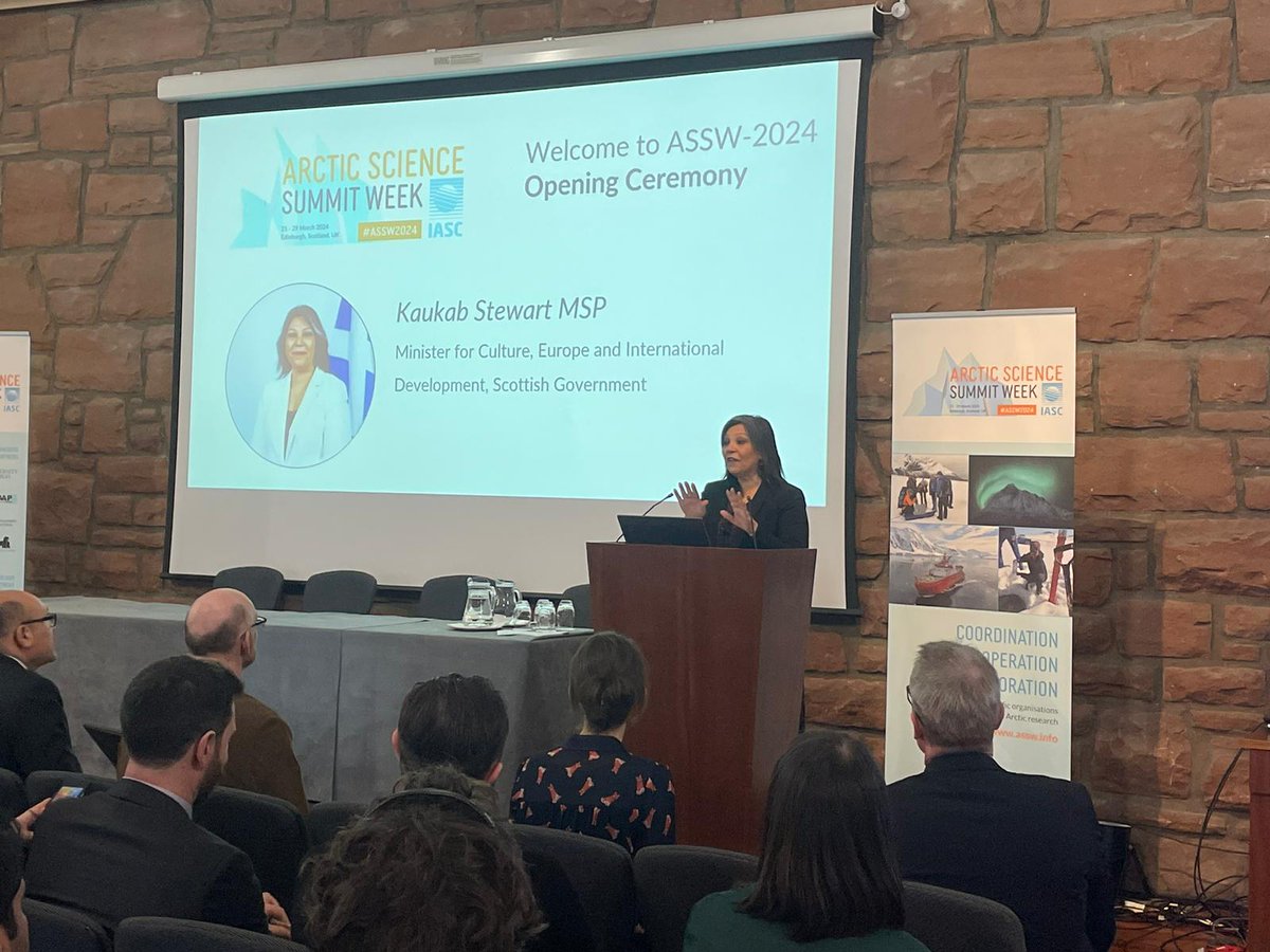 Opening @IASC_Arctic's conference in Edinburgh today, Minister for Culture, Europe and International Development @kaukabstewart re-iterated @scotgov's commitment to address shared challenges and opportunities. More on our Arctic connections ▶️bit.ly/3x2piXr #ASSW2024