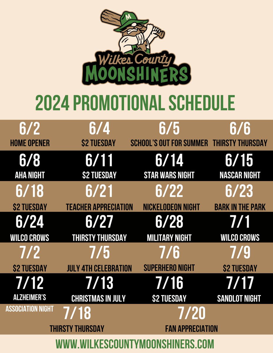 Summer is just around the corner, and we figured it's time to unveil our promotional schedule for the 2024 season! Keep an eye out, because we've got some more news coming. 👀