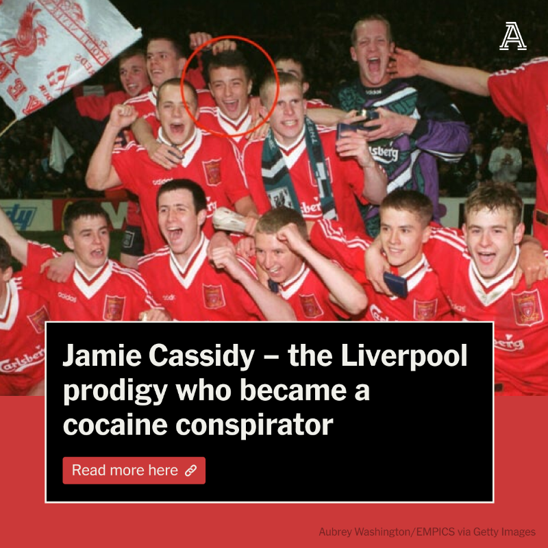 TheAthleticFC's tweet photo. Jamie Cassidy was a prodigiously talented player who was tipped for stardom at Liverpool and trained with England as a teenager.

Today, he was sentenced to 13 years in jail for his role in a £28m cocaine conspiracy.

How did it come to this?

⬇️ @Simon_Hughes__