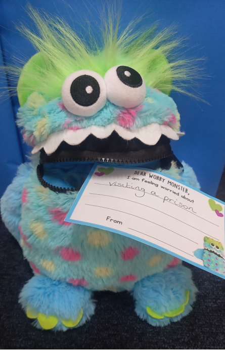 It's very important that we support children visiting their loved one in prison to maintain and strengthen family bonds. With @prisonadvice, we’ve introduced Wilbur, our Worry Monster, where children can write out their worries and feed it to the monster to reduce emotions.