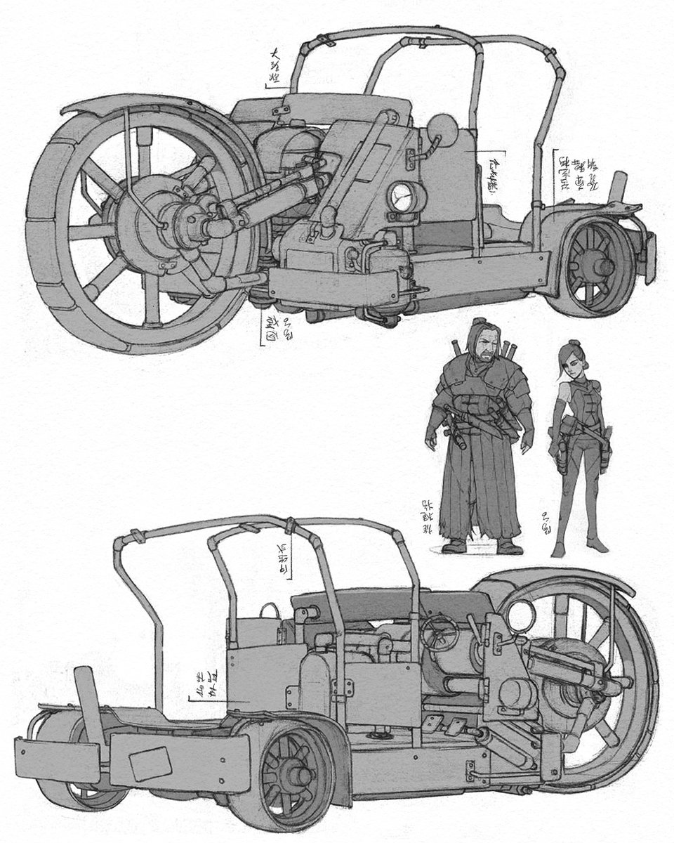 REBEL VAN design. Aiming for a DIY look, made from scraps and spare  parts. I think I can make it a bit more haphazard and rugged, what do  you think?

#ImperialSteamAndLight #Sketch #ConceptArt