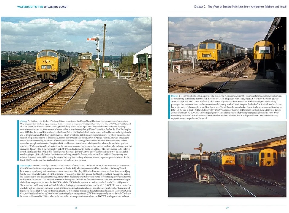 There's plenty of diesel-hydraulic traction in these 2 pages from our new book on the line west from Waterloo during the diesel loco-hauled era. All photos (C) Bernard Mills. You can get £2 off it with discount code WACDE at: tinyurl.com/mskt6va3