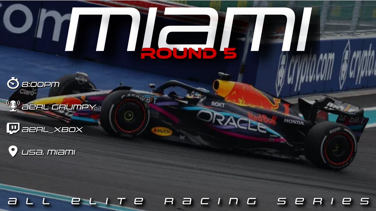All Elite Racing Series (@aers_23) on Twitter photo AERS T2 R5 | Miami 🇺🇸 🌴
With the gap closing at the top we head to the USA for the Miami street track 🐬
13 points split <a href="/BungaBungaF1/">Bunga Bunga Corporation</a> & <a href="/AERL_xbox/">ALL ELITE RACING TEAM</a> so will <a href="/BungaBungaF1/">Bunga Bunga Corporation</a> remain in P1 after R5? 👀
#ALLELITE AERS T2 R5 | Miami 🇺🇸 🌴
With the gap closing at the top we head to the USA for the Miami street track 🐬
13 points split <a href="/BungaBungaF1/">Bunga Bunga Corporation</a> & <a href="/AERL_xbox/">ALL ELITE RACING TEAM</a> so will <a href="/BungaBungaF1/">Bunga Bunga Corporation</a> remain in P1 after R5? 👀
#ALLELITE