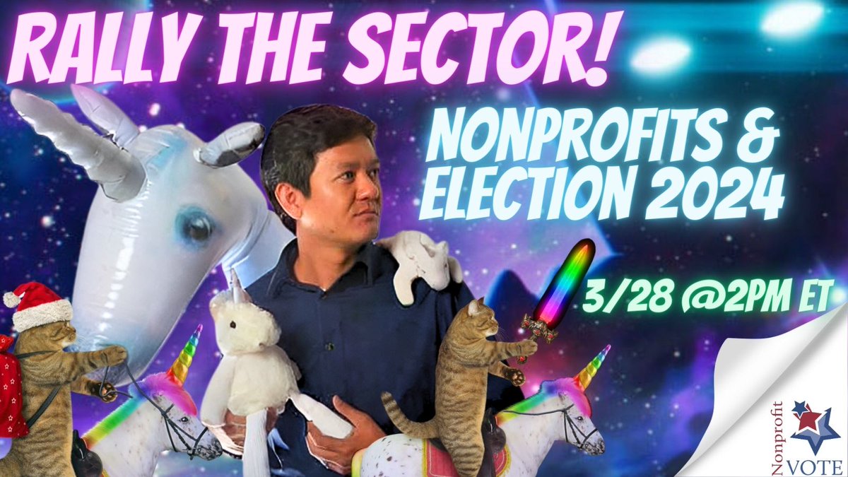 Nonprofits can be the hero America needs through their ⚡AWESOME POWER⚡ of voter registration and Vu Le of @nonprofitaf is here to show us the way! Suit up & start kicking civic villain butt with @nonprofitvote's 'Rally the Sector' webinar on 3/28 👉 bit.ly/RallyTheSector