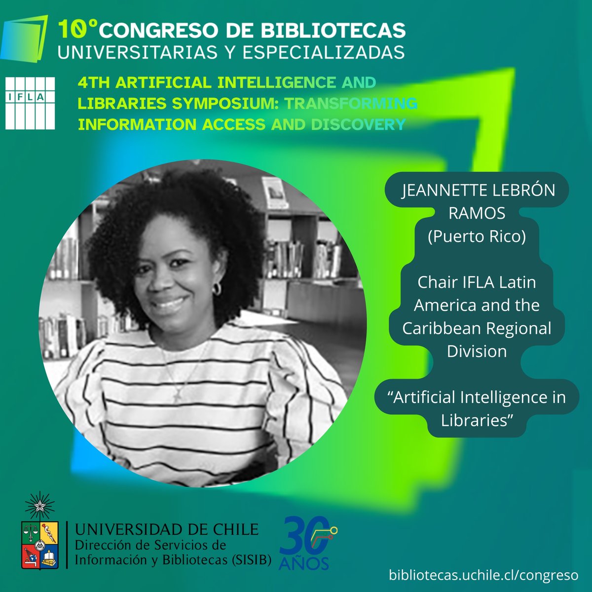 #BiblioU2024 @uchile ➡️ La IA está transformando el mundo de las bibliotecas.  
📣 ¡No te pierdas la conferencia ❝Inteligencia artificial en bibliotecas: Explorando nuevas frontera❞.✨
**11 de abril**
✍️bibliotecas.uchile.cl/congreso
#Uchile #AIandLibraries