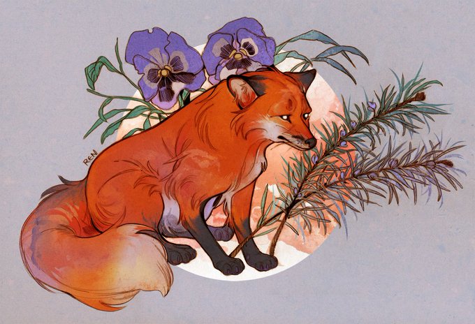 「flower fox」 illustration images(Latest)