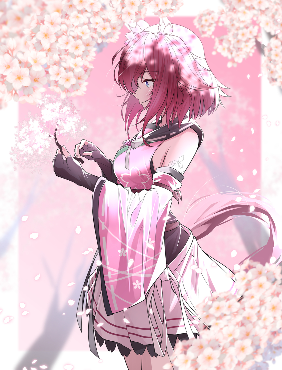 ウマ娘「pixivで観てください!桜エフェクト綺麗です!#ウマ娘#サクラチヨノオー (1」|萬屋のイラスト