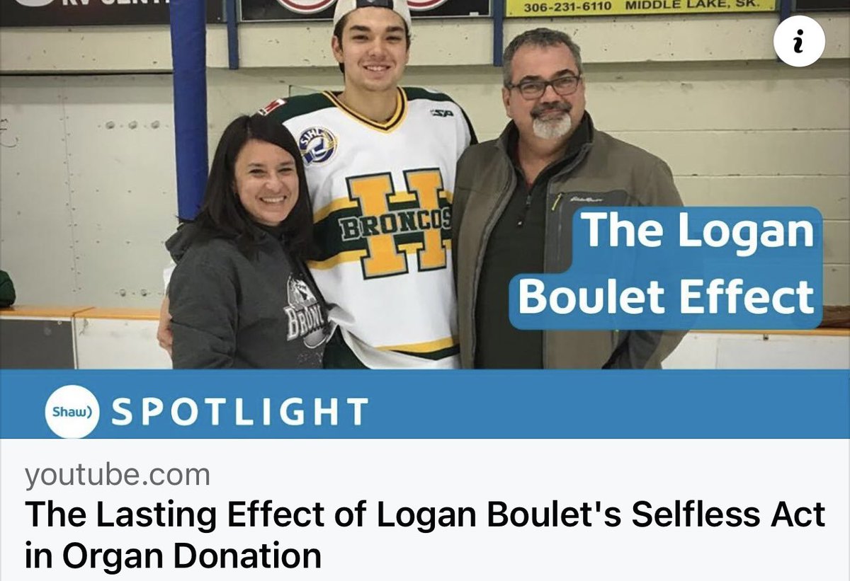 #TBT 'The Lasting Effect of Logan Boulet's Selfless Act in Organ Donation' youtu.be/22kLPE0r808?si… It's about HOPE. Register your decision and share with your family and friends. #LoganBouletEffect #GreenShirtDay #OrganDonorAwareness