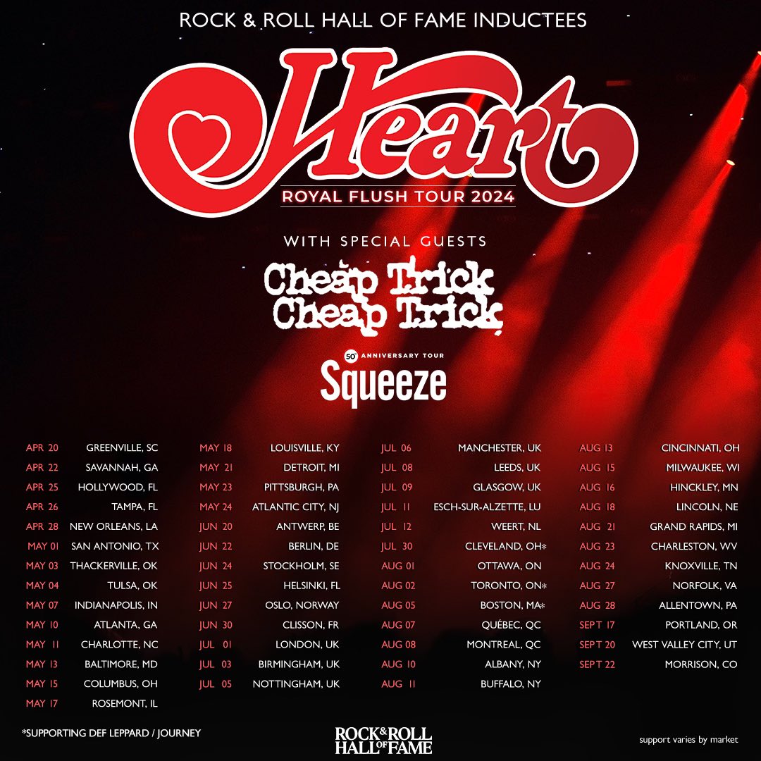 Heart tickets are now available! Get them now before those pesky resellers get a hold of them & up the price! Follow this link for tickets; heart-music.com