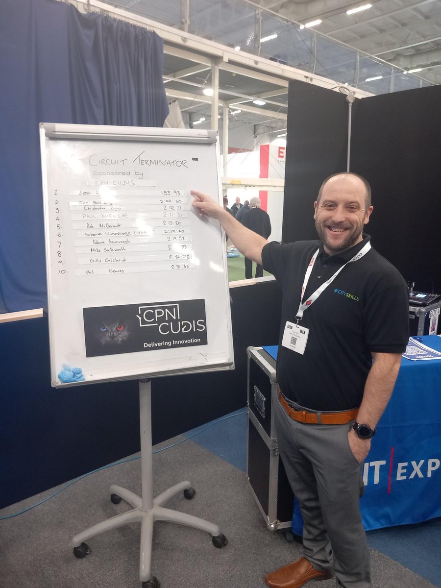 Day 1 at ELEX Bolton has come to an end, and today's winner of The Circuit Terminator Challenge is Leon Hilton who completed the challenge in just 1:53.93⚡ 😮‍💨 ‍

Make sure you stop by tomorrow to see if you can beat that time!👀 

#ELEXSHOW2024 #NAPIT #TheCircuitChallenge